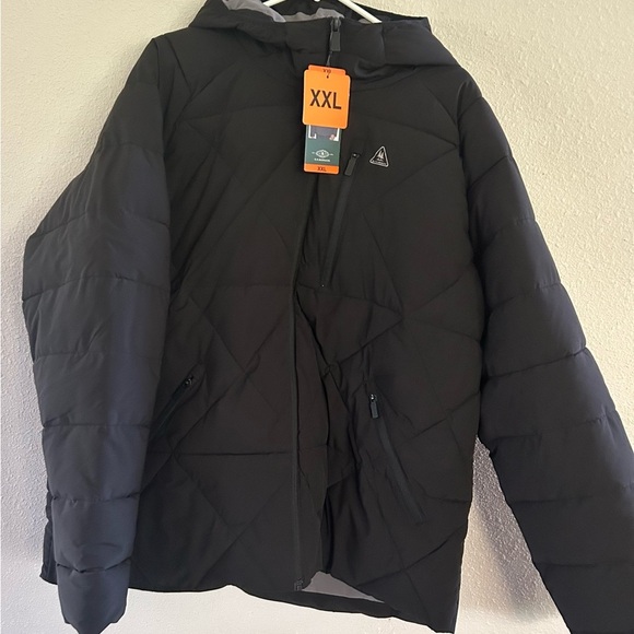 G.H. Bass Co Black mens Quilted puffer Hooded Jacket size XXL NWT - Picture 1 of 6